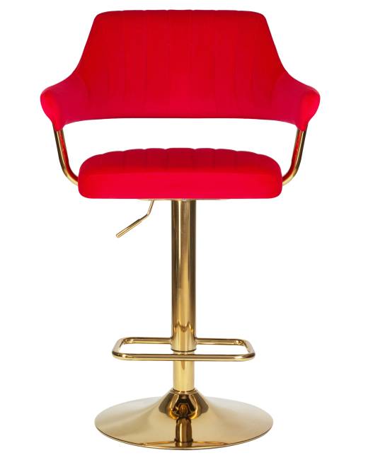 Стул барный DOBRIN CHARLY GOLD, красный велюр (MJ9-45)