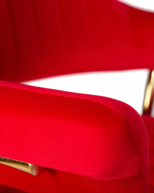 Стул барный DOBRIN CHARLY GOLD, красный велюр (MJ9-45)