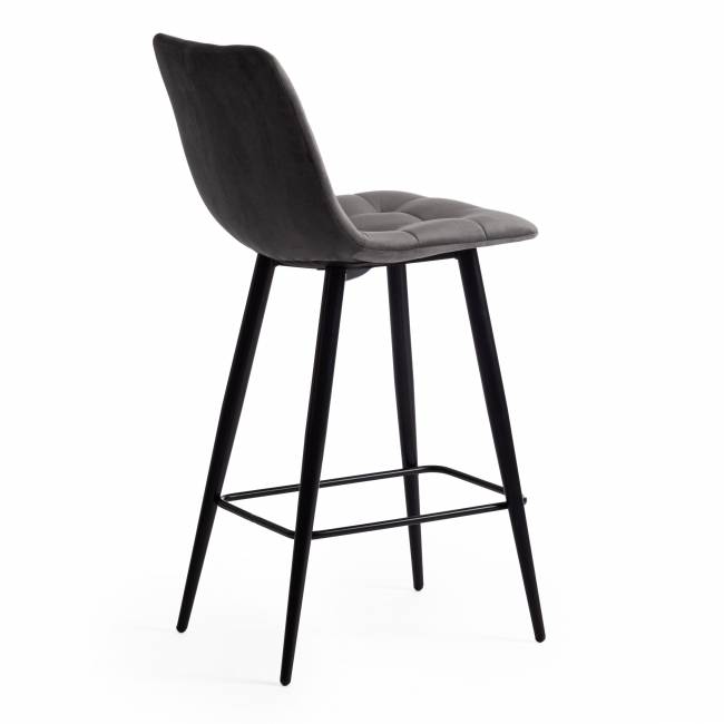 Стул полубарный CHILLY (mod. 7095пб ) ткань/металл, 53x44x94 см, высота до сиденья 66 см, серый barkhat 26/черный (Комплект из 2 шт.) серый ткань/металл