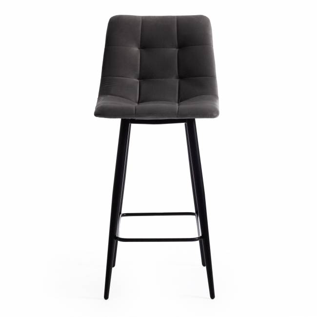 Стул полубарный CHILLY (mod. 7095пб ) ткань/металл, 53x44x94 см, высота до сиденья 66 см, серый barkhat 26/черный (Комплект из 2 шт.) серый ткань/металл