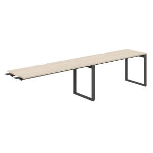 AG.193.AR.V.72.AN / Рабочая станция комбо s-b-s 3200х600х750 / профиль О-образный: 70х20 антрацит; столешница с вырезом; столешница: акация равелло