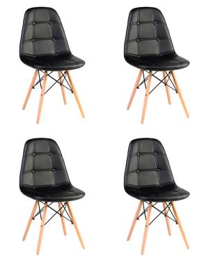 Набор 4 шт Стул обеденный DOBRIN BENNET, ножки светлый бук, чёрный