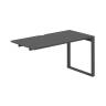 AG.186.AN.L.72.AN / Секция рабочей станции 1600х700х750 / профиль О-образный: 70х20 антрацит; лючок: серебро; столешница: антрацит