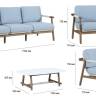 Комплект плетеной лаунж-мебели на 7 персон Apoyo грецкий орех, голубой