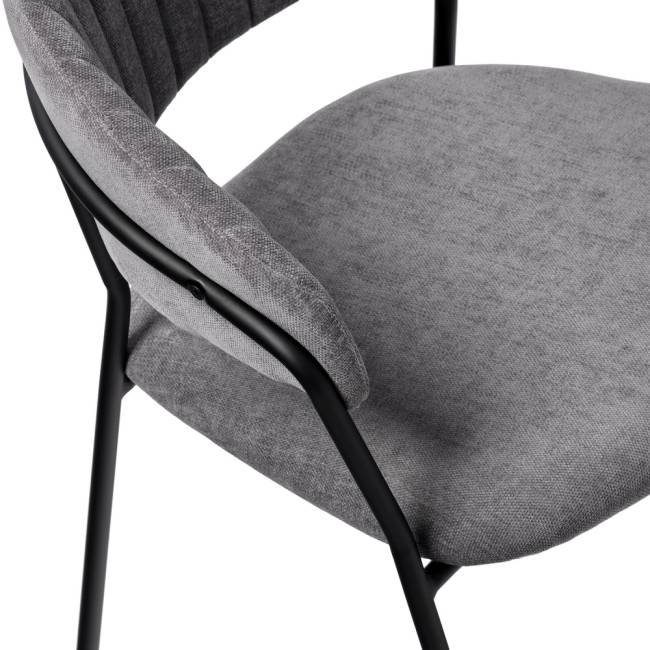 Комплект из 4-х стульев Turin серый вельвет с чёрными ножками