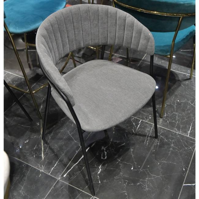 Комплект из 4-х стульев Turin серый вельвет с чёрными ножками