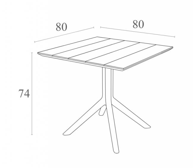 Стол пластиковый Paris Table 80 черный 800х800х740 мм Стол пластиковый Paris Table 80 черный 800х800х740 мм