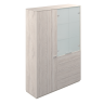 NZ-0303+NZ-0312.YN.GS / Шкаф для одежды 600 и Шкаф высокий 800 со стеклом мат., 4 ящ., обвязка YN, фасады GS / 1424х450х1976, обвязка YN, фасады GS, стекло матовое GLM
