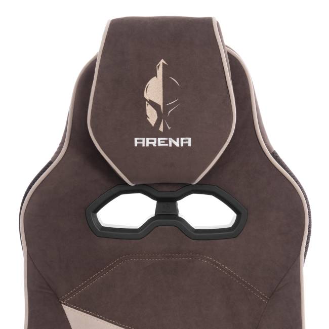 Кресло Arena metalBL велюр, коричневый/бежевый, 6/7 мокко/бежевый велюр