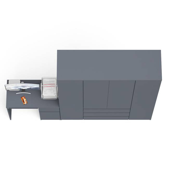 Стол компьютерный МС-1 правый и шкаф МШ1600 Мори цвет графит