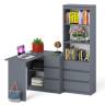 Стеллаж-комод три ящика Мори МСТ-600 с угловым компьютерным столом МС-16 тумба справа цвет графит