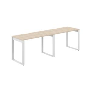 AG.171.AR.V.72.WH / Рабочая станция s-b-s 2400х600х750 / профиль О-образный: 70х20 белый; столешница с вырезом; столешница: акация равелло