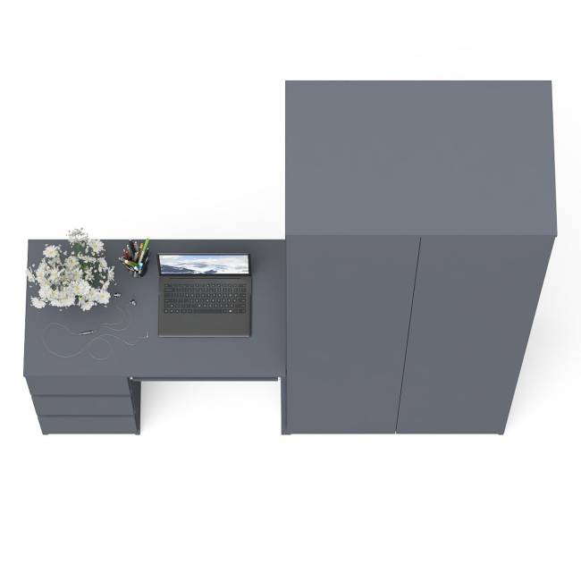 Шкаф две двери Мори МШ800.1 и компьютерный стол МС-6 ящики слева цвет графит
