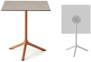 Стол ламинированный обеденный складной Tripe Folding терракотовый, тортора шпатель 600х600х740 мм