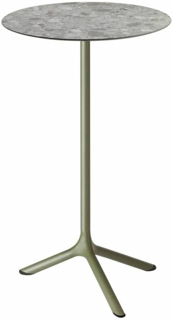 Стол ламинированный барный Tripe оливковый, зернистый Ø600х1100 мм