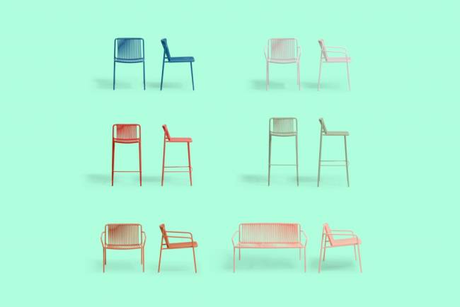 Диван металлический Tribeca синий 1200х655х700 мм Диван металлический Tribeca синий 1200х655х700 мм