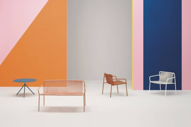 Диван металлический Tribeca синий 1200х655х700 мм Диван металлический Tribeca синий 1200х655х700 мм