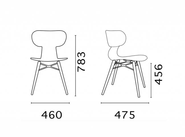 Стул пластиковый Yugo-S Wox Beech антрацит 460х475х783 мм