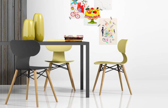 Стул пластиковый Yugo-S Wox Beech антрацит 460х475х783 мм