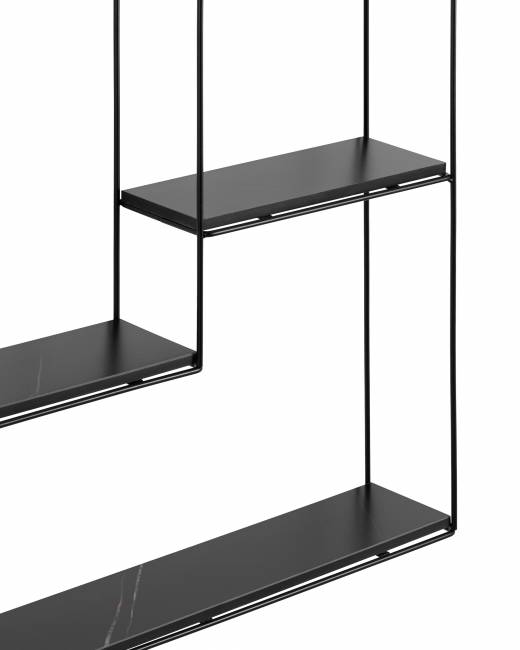 Полка Square черная черный мрамор