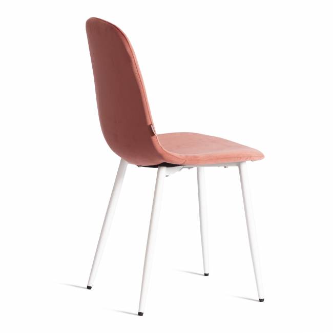 Стул BREEZE (mod. JSC-58) / 1 шт. в упаковке Велюр/металл , 44 х 53 х 86 см, Coral (коралловый) HLR44 / белый коралловый Велюр/металл
