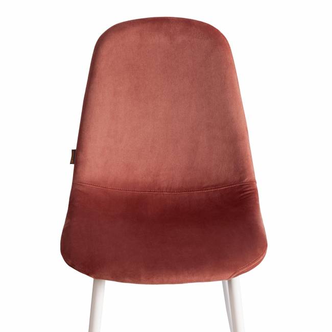 Стул BREEZE (mod. JSC-58) / 1 шт. в упаковке Велюр/металл , 44 х 53 х 86 см, Coral (коралловый) HLR44 / белый коралловый Велюр/металл