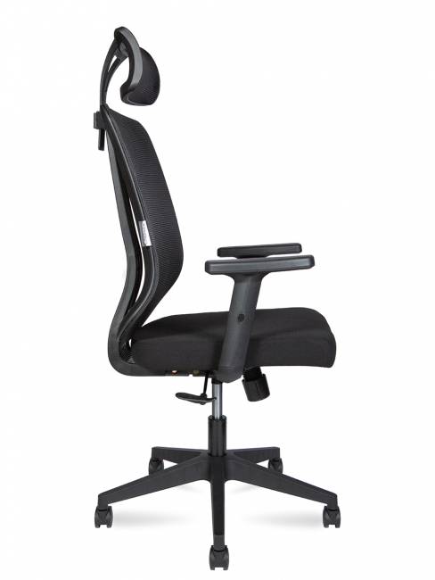 Кресло офисное / Tema / черный пластик / черная сетка / черная ткань