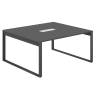 AG.2-1616.AN.72.AN.AN / Стол для переговоров 1600х1638х750 / профиль О-образный: 70х20 антрацит; лючок: серебро; столешница: антрацит вставка антрацит