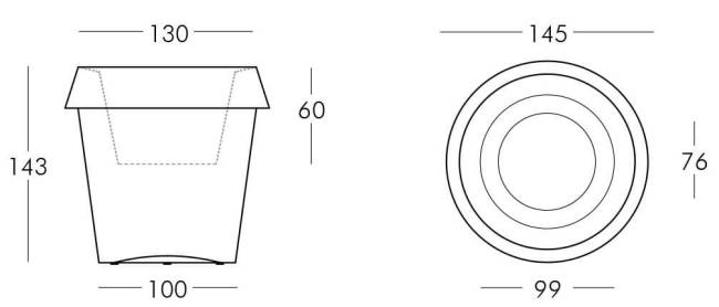 Кашпо пластиковое светящееся Big Gio Lighting белый Ø1450х1430 мм