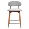 Стул полубарный Lucas светло-серый букле, ножки цвета орех