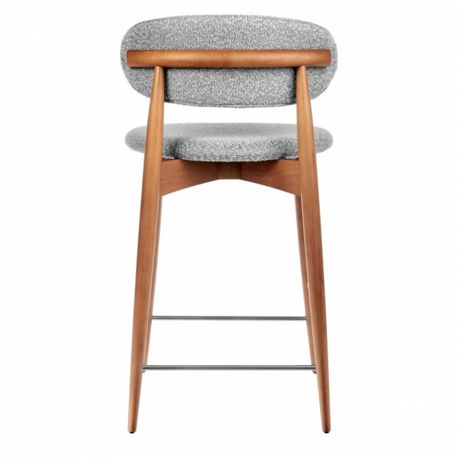 Стул полубарный Lucas светло-серый букле, ножки цвета орех