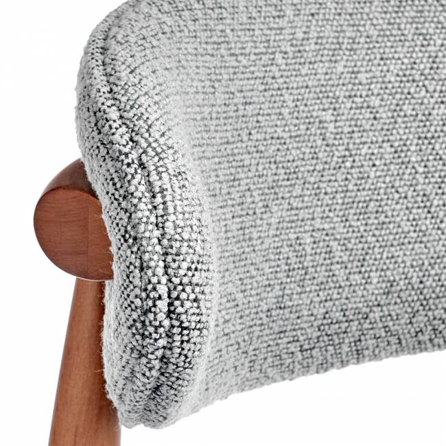 Стул полубарный Lucas светло-серый букле, ножки цвета орех