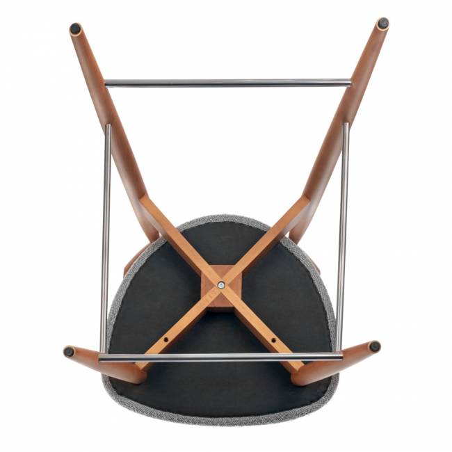 Стул полубарный Lucas светло-серый букле, ножки цвета орех