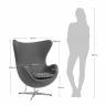 Кресло EGG STYLE CHAIR тёмно-серый, искусственная замша