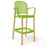 Кресло пластиковое барное Panama BLB зеленый 580х590х1140 мм