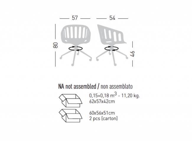 Кресло офисное пластиковое Basket UR 570х540х800 мм