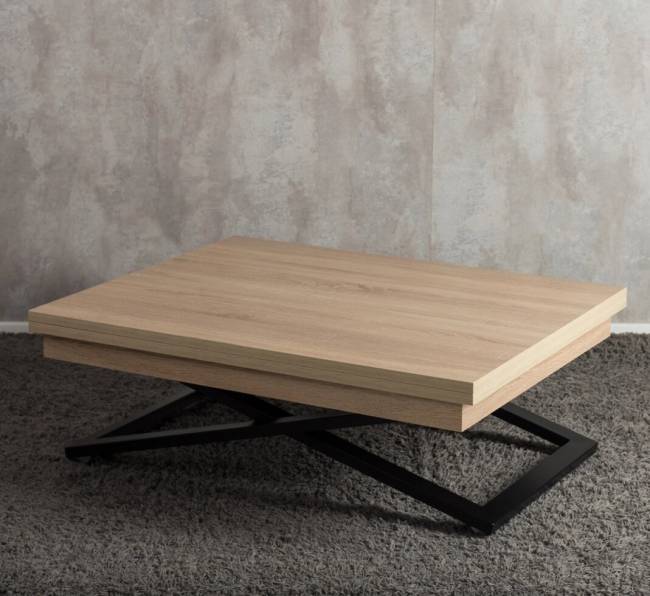 Стол-трансформер Левмар Cross D89/S53 Дуб Сонома/черный