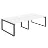 AG.146.WH.V.72.AN  / Рабочая станция 3200х1438х750  / профиль О-образный: 70х20 антрацит; столешница с вырезом: белый