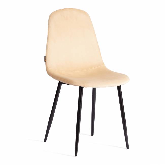 Стул BREEZE (mod. JSC-58) Велюр/металл , 44 х 53 х 86 см, sandy (песочный) HLR6 / черный  (Комплект из 4 шт.) песочный Велюр/металл