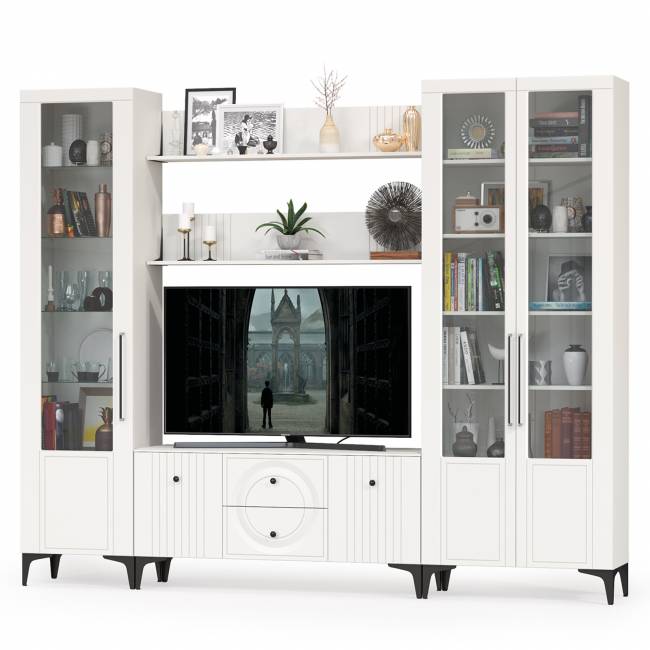 Валенсия гостиная № 61 цвет белый шагрень