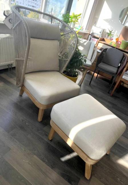 Пуф с подушкой Mali натуральный 600х565х430 мм Пуф с подушкой Mali натуральный 600х565х430 мм