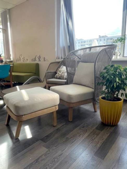 Пуф с подушкой Mali натуральный 600х565х430 мм Пуф с подушкой Mali натуральный 600х565х430 мм