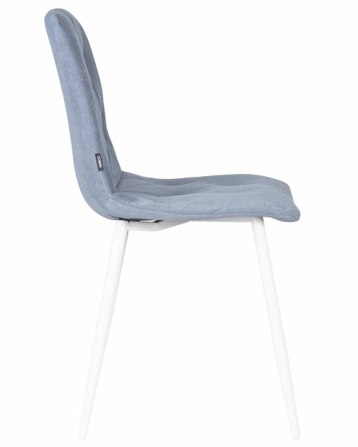 Стул обеденный DOBRIN CHILLY ROMBO, Серо-голубой Simple 26, основание белый