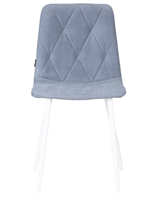 Стул обеденный DOBRIN CHILLY ROMBO, Серо-голубой Simple 26, основание белый