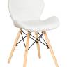 Набор 4 шт Стул обеденный DOBRIN BUTTERFLY, ножки светлый бук, цвет сиденья белый