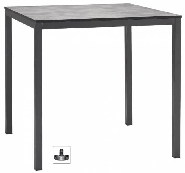 Стол ламинированный обеденный Mirto антрацит, цементный 790х790х750 мм