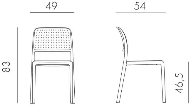Стул пластиковый Bora Bistrot голубой 490х540х830 мм