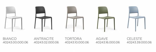 Стул пластиковый Bora Bistrot голубой 490х540х830 мм