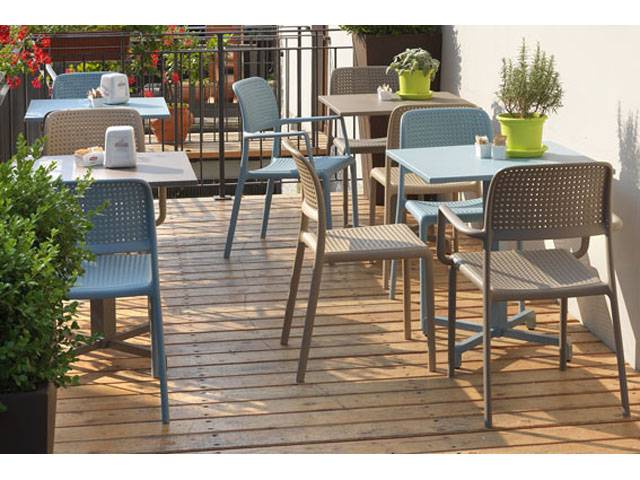 Стул пластиковый Bora Bistrot голубой 490х540х830 мм