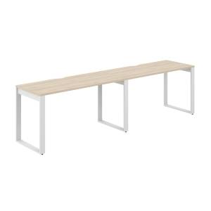 AG.172.AR.V.72.WH / Рабочая станция s-b-s 2800х600х750 / профиль О-образный: 70х20 белый; столешница с вырезом; столешница: акация равелло